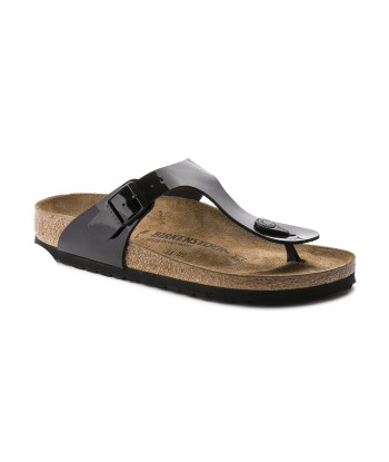 Gizeh Birko-Flor Patent Black Sandals solde