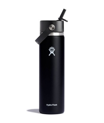 24oz Wide Mouth With Flex Straw Cap Black Bottle 50-70% off 