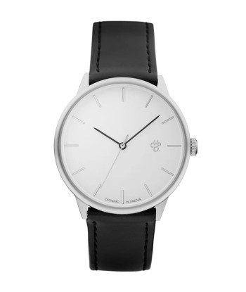 Khorshid Metal Matte Silver/Black Vegan Leather Watch france